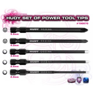 HUDY  190070 Power Bit Set 2,0 2,5 3,0mm Innensechskant