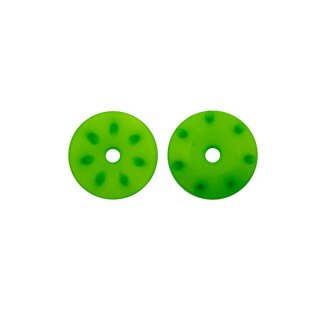 Ultimate UR1715 16MM CONICAL SHOCK PISTONS GREEN (1.3MM X 7 ANGLED HOLES) (2PCS)