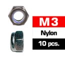 M3 NYLON Stopmutter LOCKNUTS (10 PCS)