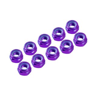 3 MM. ALU. NYLON NUT PURPLE (10PCS)