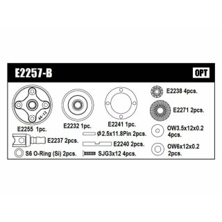Mugen E2257-B Differential Komplett Set VA/HA 44Z. MBX8R