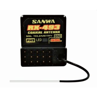 SANWA 107A41373A - RX-493 Empfänger - FH5 - 4 Kanal - spritzwassergeschützt
