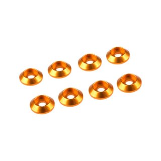 3MM ALUMINIUM CAP HEAD WASHER GOLD (8 PCS)
