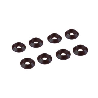 3MM ALUMINIUM CAP HEAD WASHER BLACK (8 PCS)