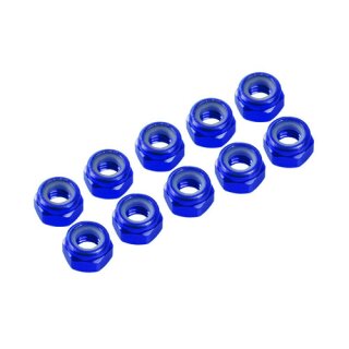 3 MM. ALU. NYLON NUT BLUE (10PCS)