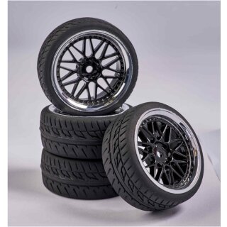 Carson 1:10 Räderset Y-Design1 (4) schw./chrom